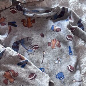 Gray Kids Shirt with Animal Print